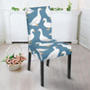 White Mallard Duck Pattern Print Chair Cover-grizzshop