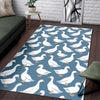 White Mallard Duck Pattern Print Floor Mat-grizzshop