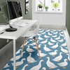 White Mallard Duck Pattern Print Floor Mat-grizzshop