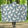 White Mallard Duck Pattern Print Hooded Blanket-grizzshop