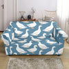 White Mallard Duck Pattern Print Loveseat Cover-grizzshop