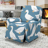 White Mallard Duck Pattern Print Recliner Cover-grizzshop