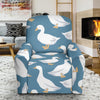 White Mallard Duck Pattern Print Recliner Cover-grizzshop