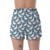 White Mallard Duck Pattern Print Women's Shorts-grizzshop
