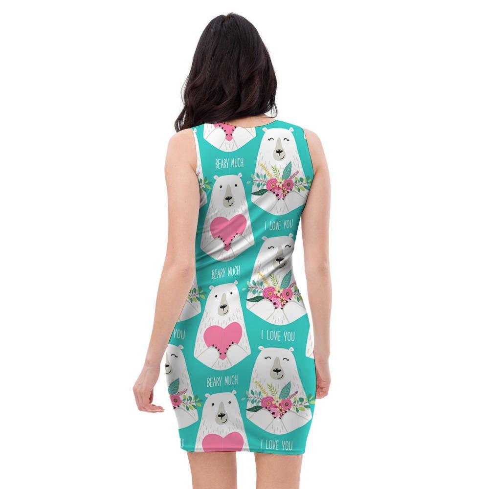 White Mama Bear Bodycon Dress-grizzshop