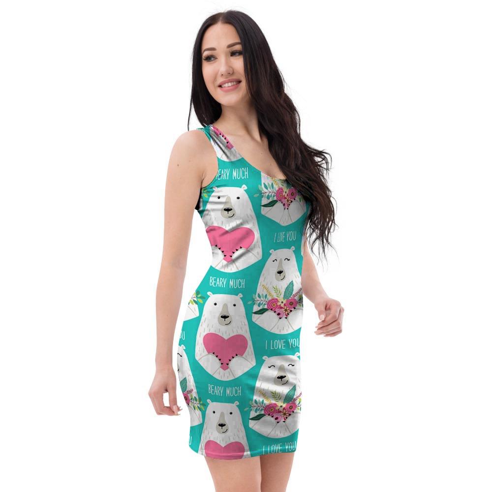 White Mama Bear Bodycon Dress-grizzshop