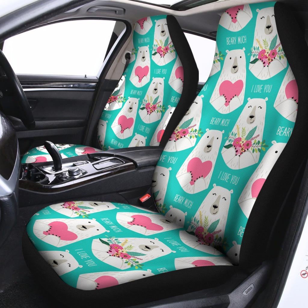 White Mama Bear Car Seat Covers-grizzshop