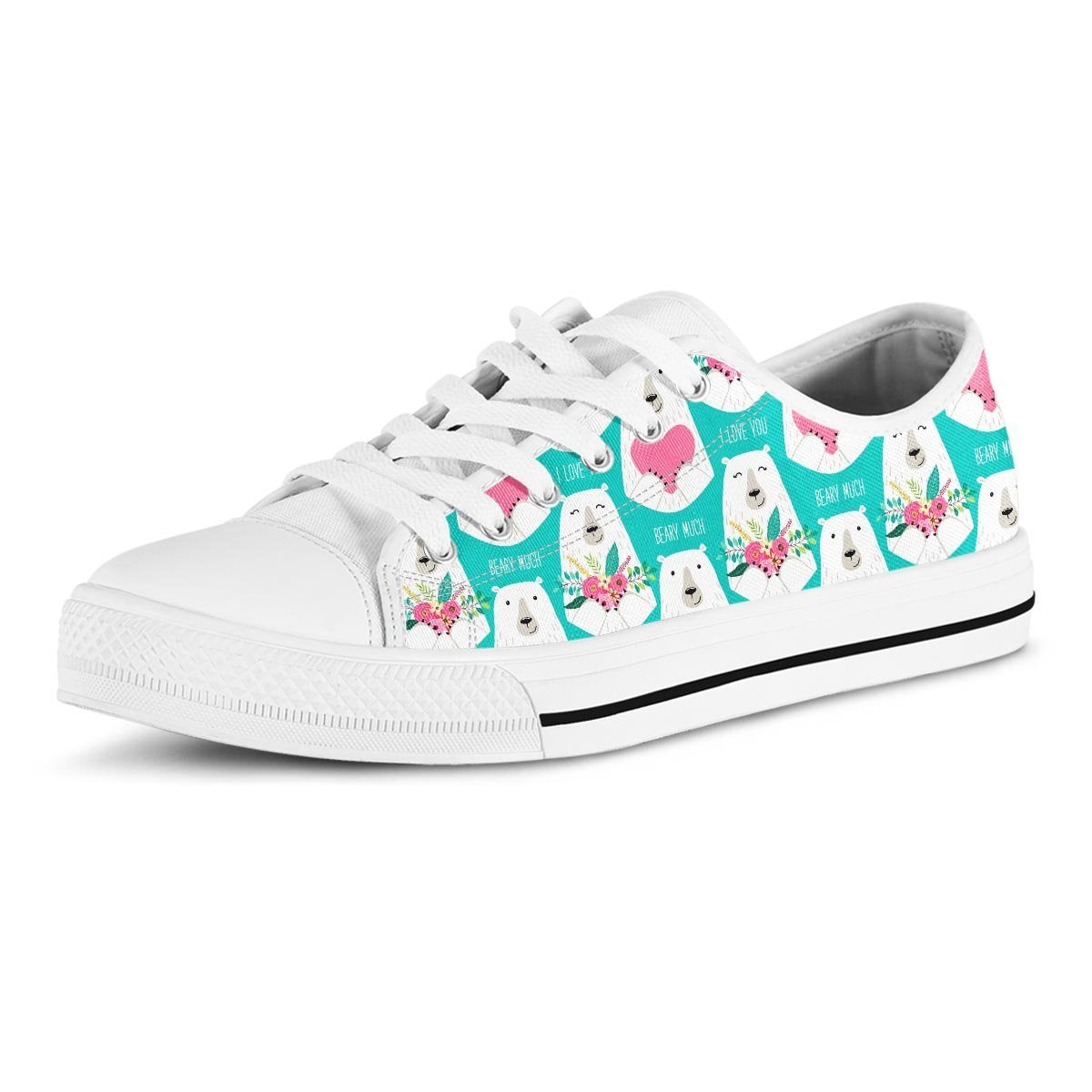 White Mama Bear Men's Low Top Shoes-grizzshop