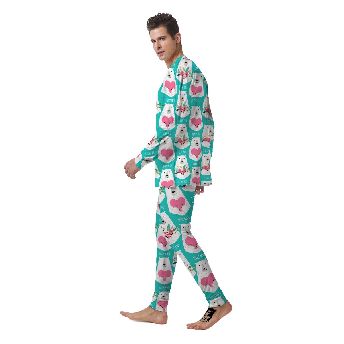 White Mama Bear Men's Pajamas-grizzshop