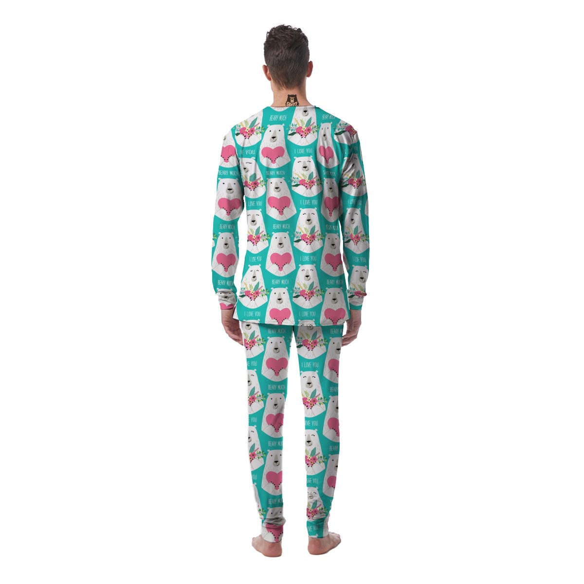 White Mama Bear Men's Pajamas-grizzshop