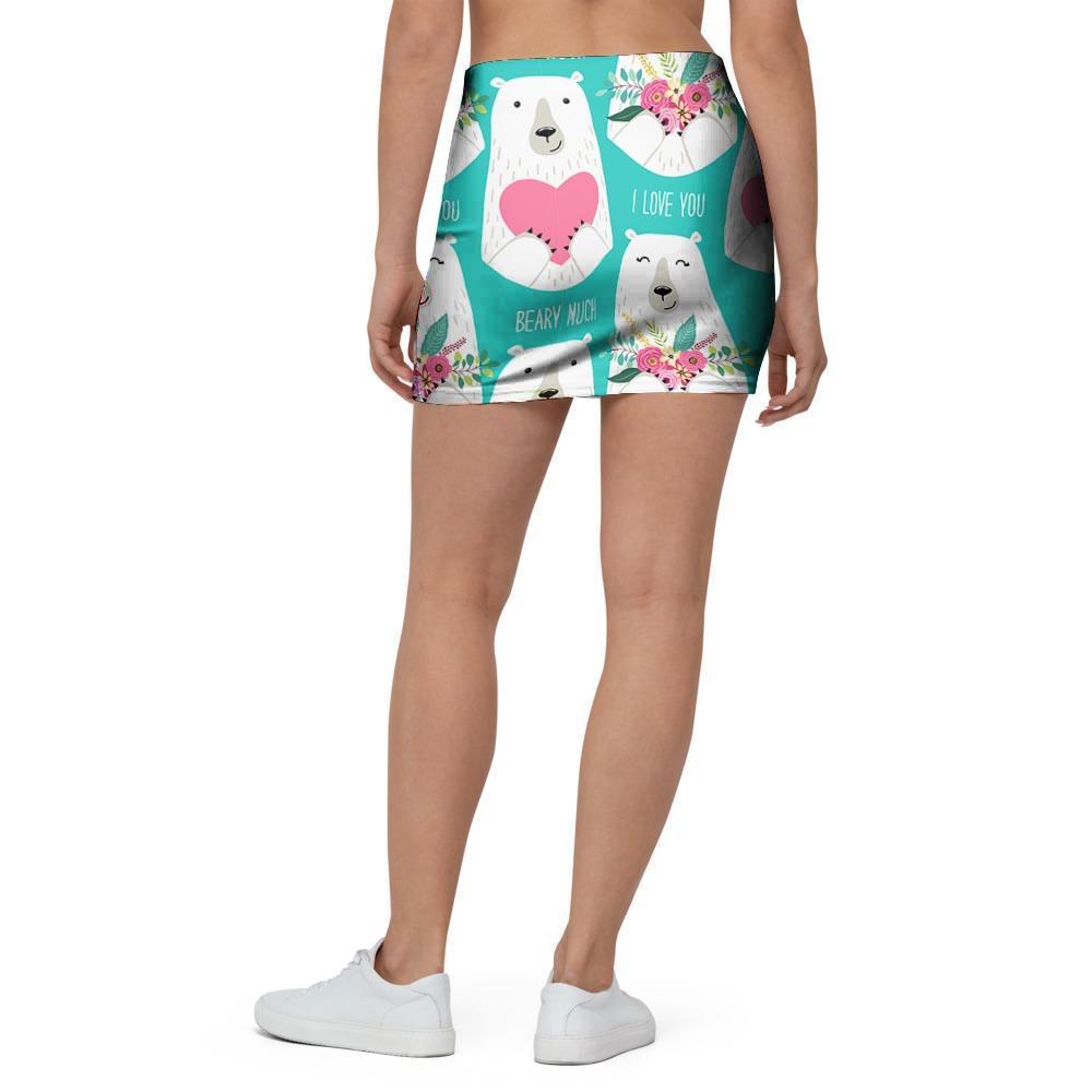 White Mama Bear Mini Skirt-grizzshop