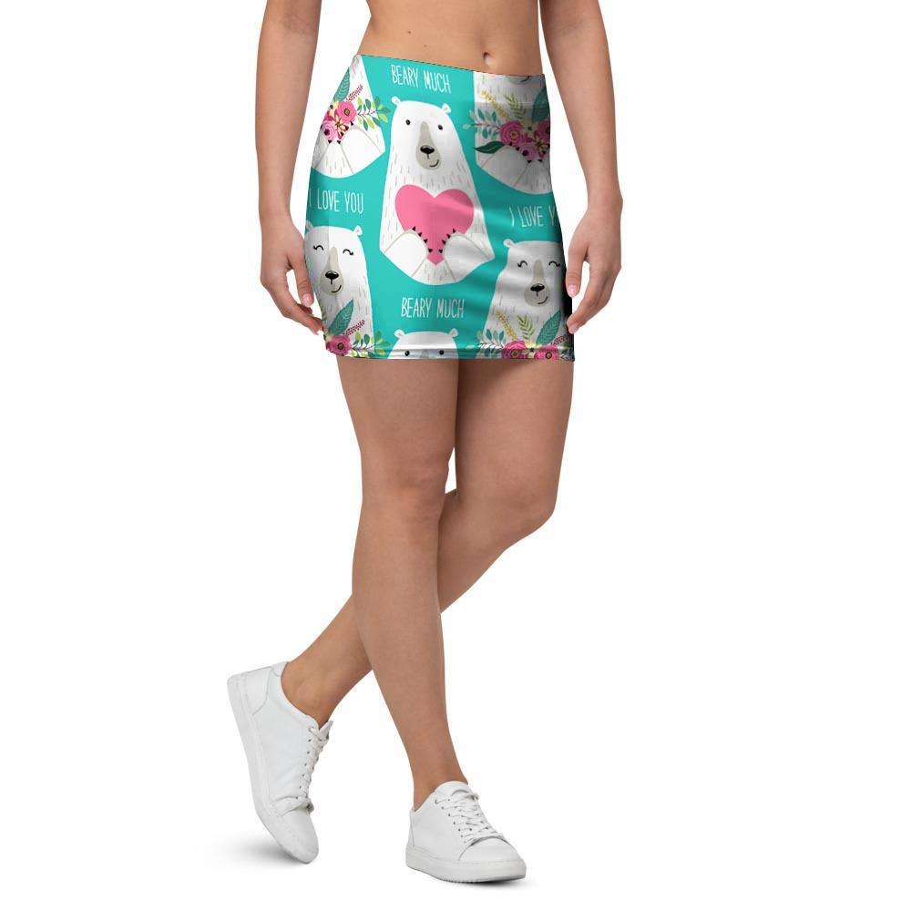 White Mama Bear Mini Skirt-grizzshop