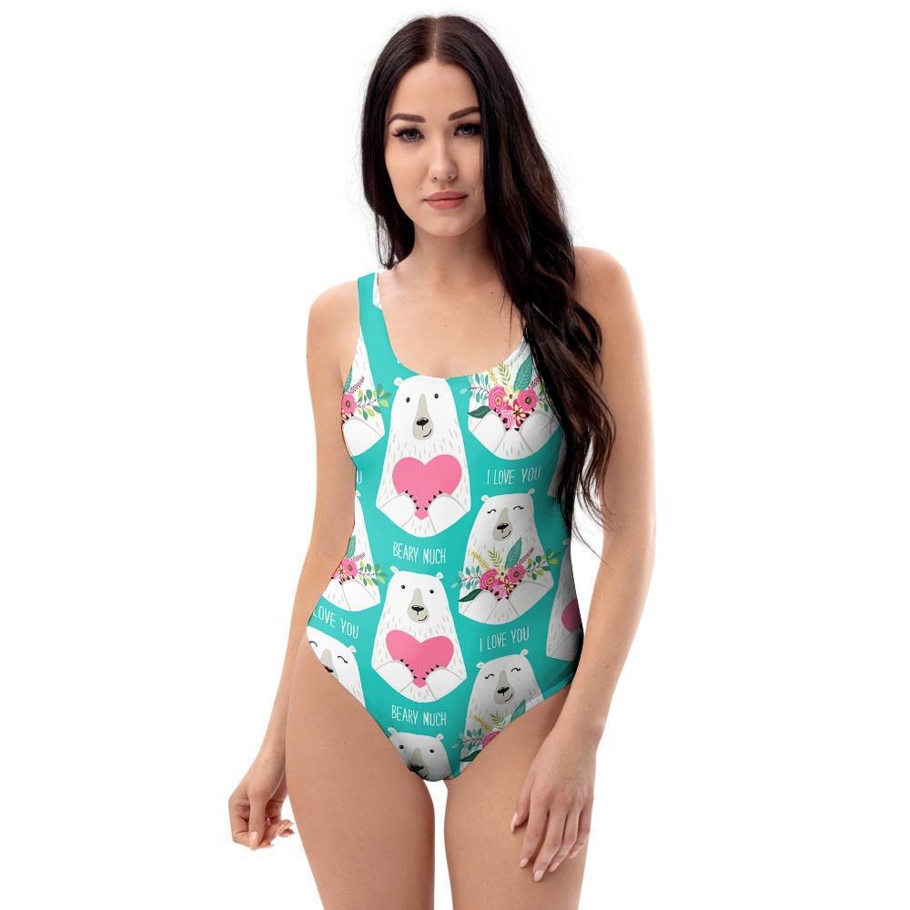 White Mama Bear One Piece Swimsuite-grizzshop