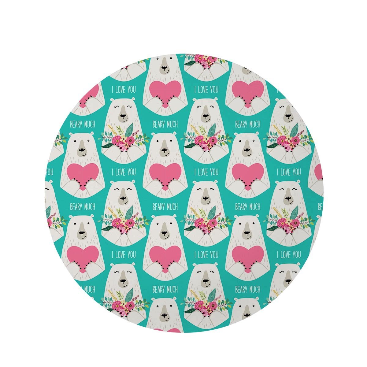 White Mama Bear Round Rug-grizzshop