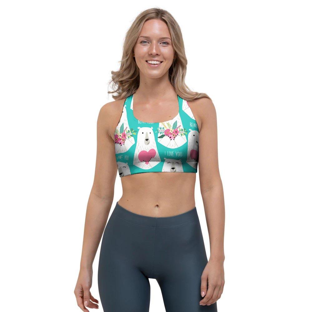 White Mama Bear Sports Bra-grizzshop