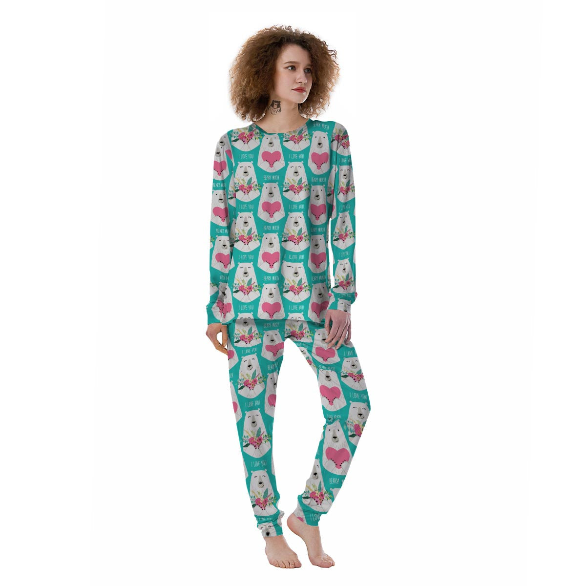 White Mama Bear Women's Pajamas-grizzshop