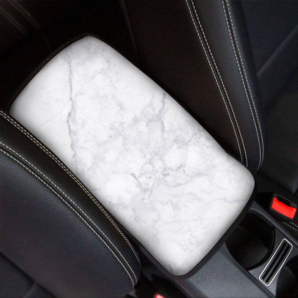 White Marble Car Console Cover-grizzshop