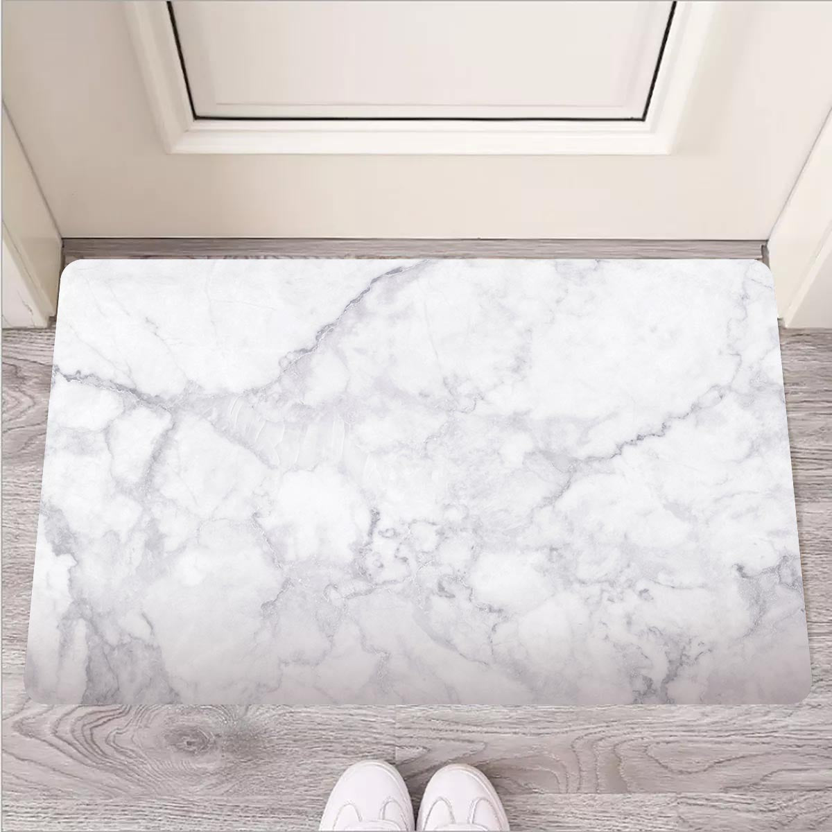 White Marble Door Mat-grizzshop