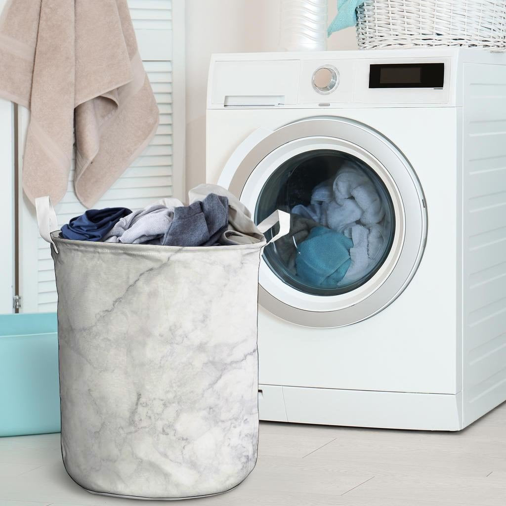White Marble Laundry Basket-grizzshop