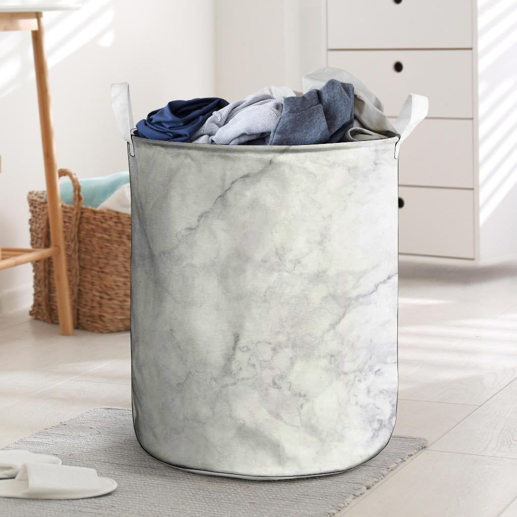 White Marble Laundry Basket-grizzshop