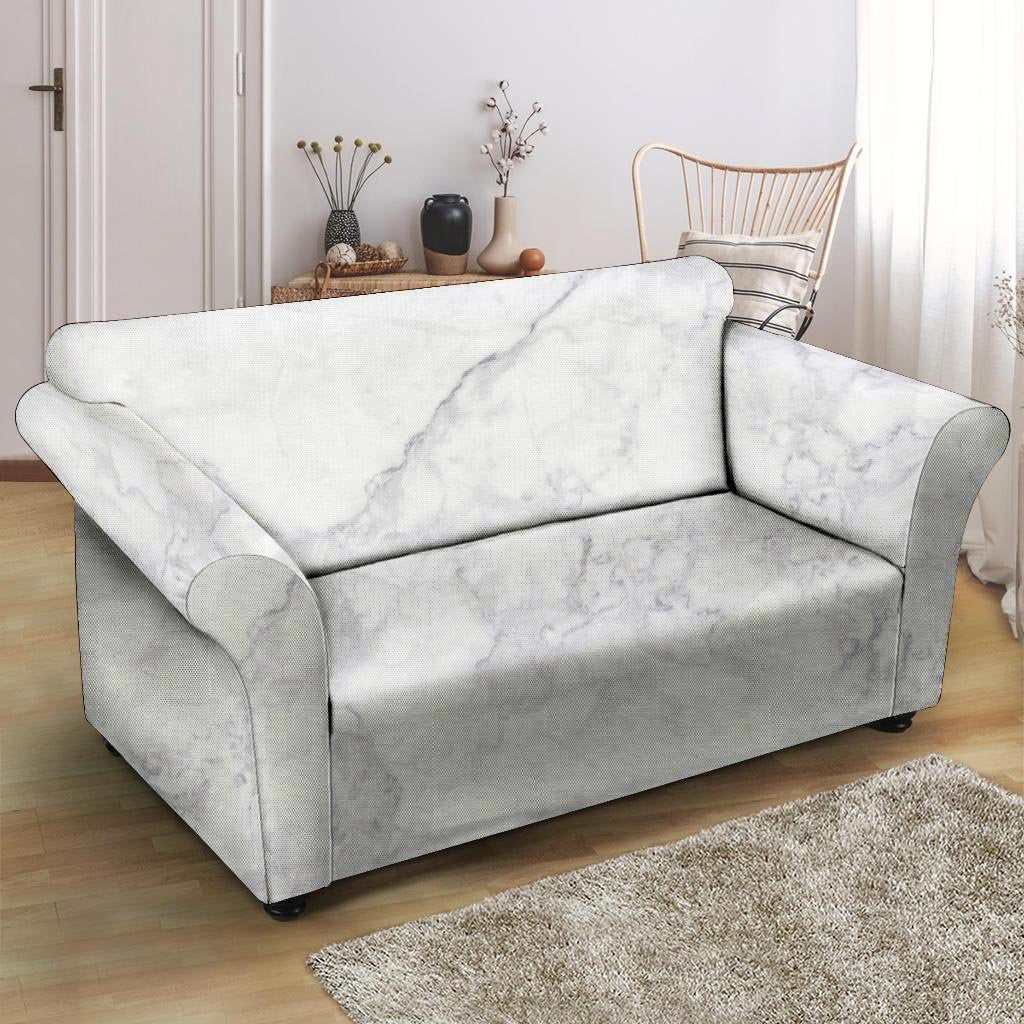 White Marble Loveseat Cover-grizzshop