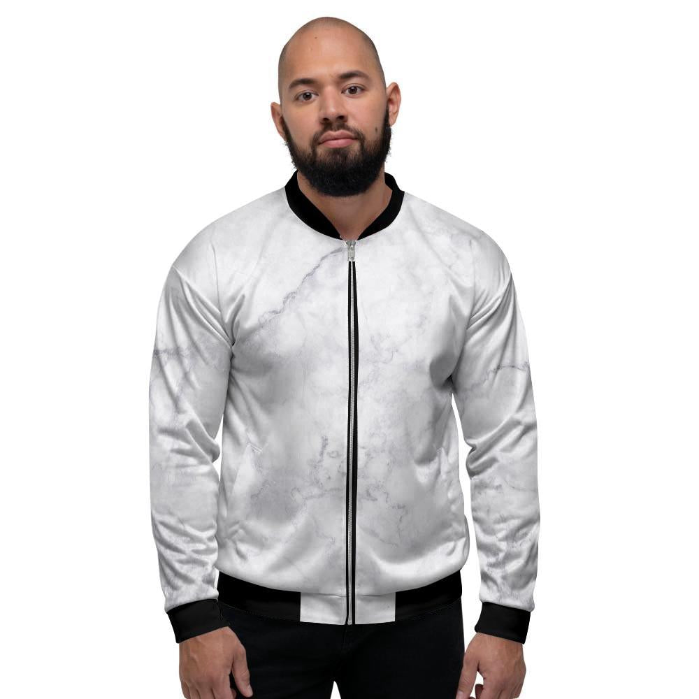White Marble Men's Bomber Jacket-grizzshop