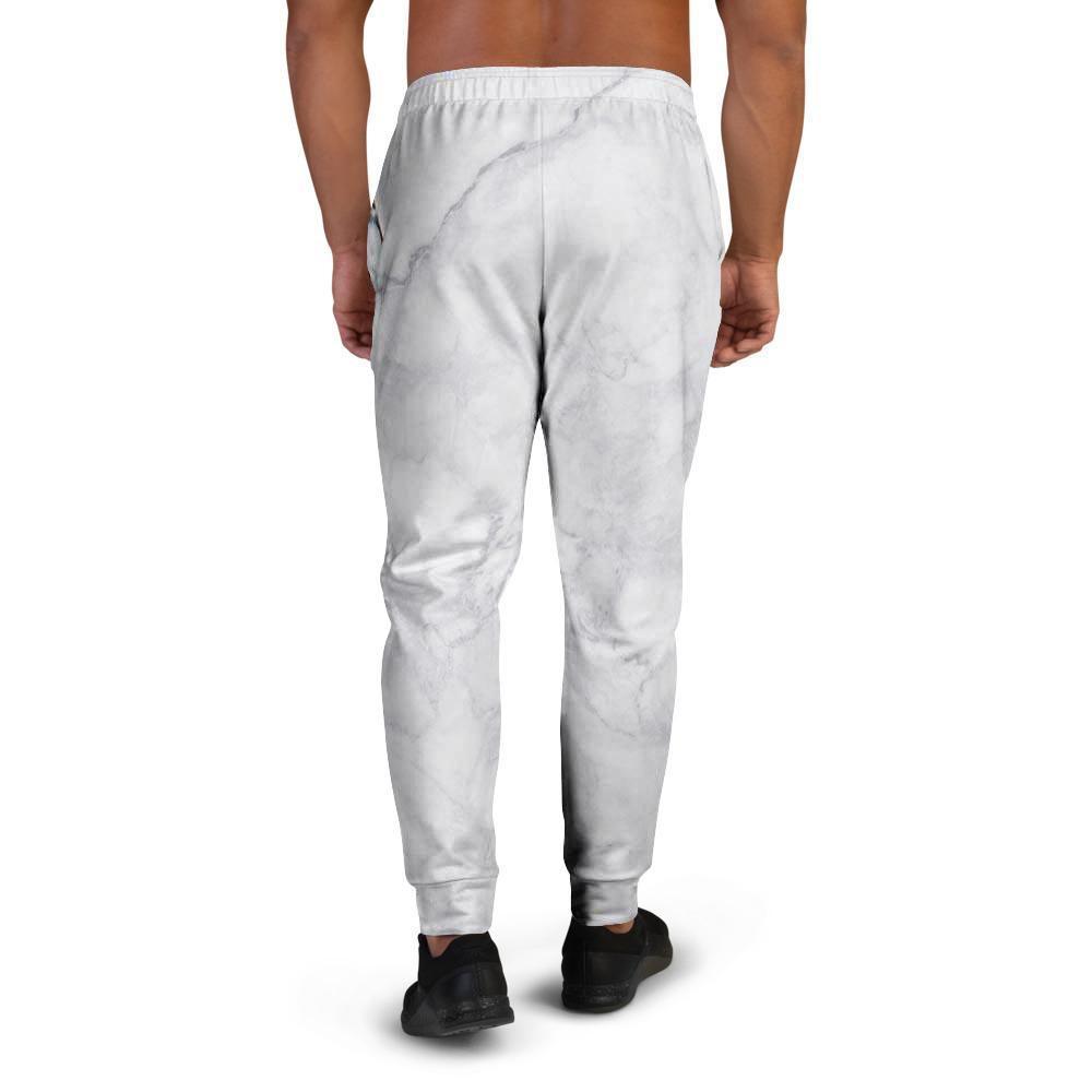 White Marble Men's Joggers-grizzshop