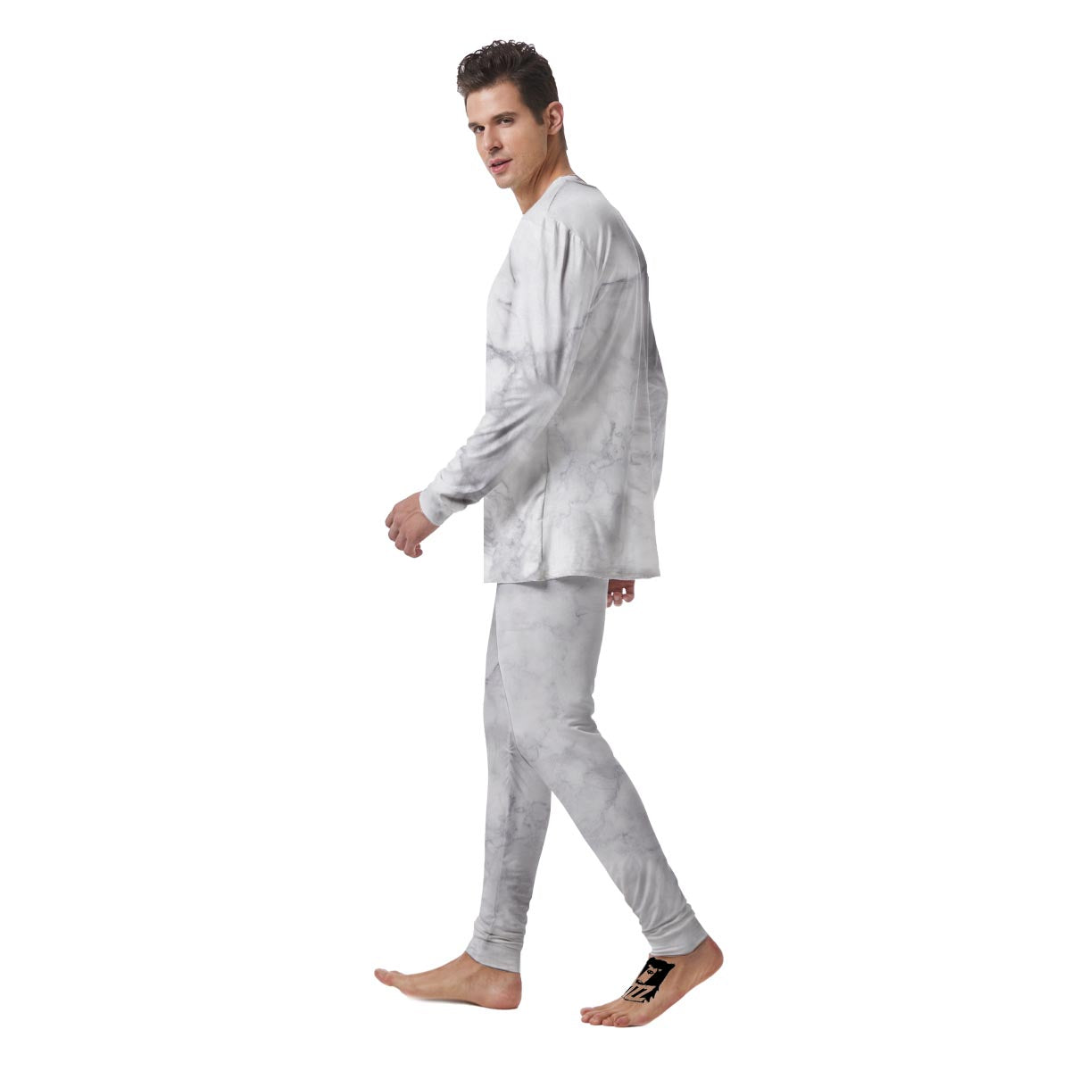 White Marble Men's Pajamas-grizzshop