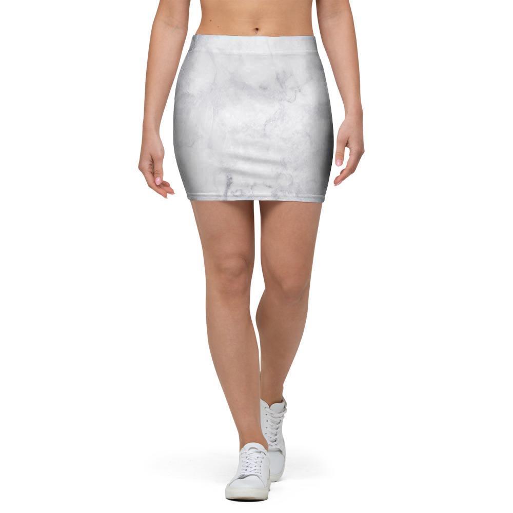 White Marble Mini Skirt-grizzshop