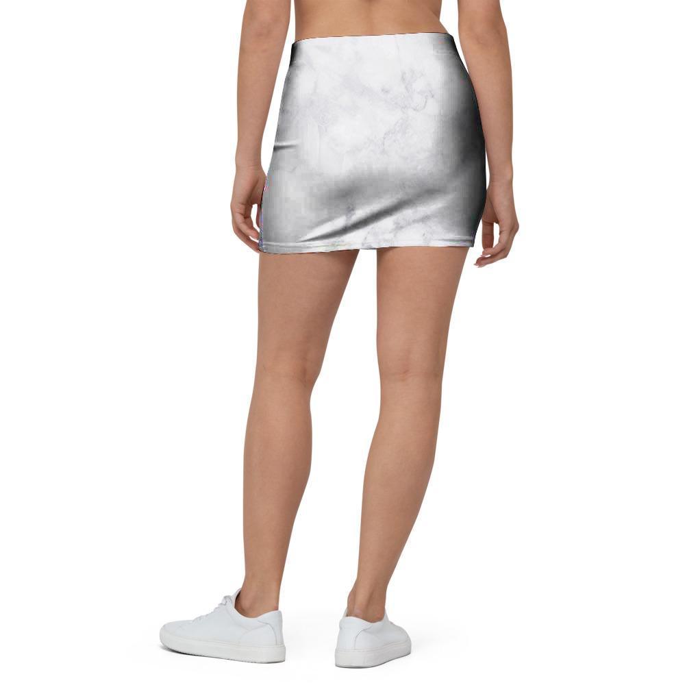 White Marble Mini Skirt-grizzshop