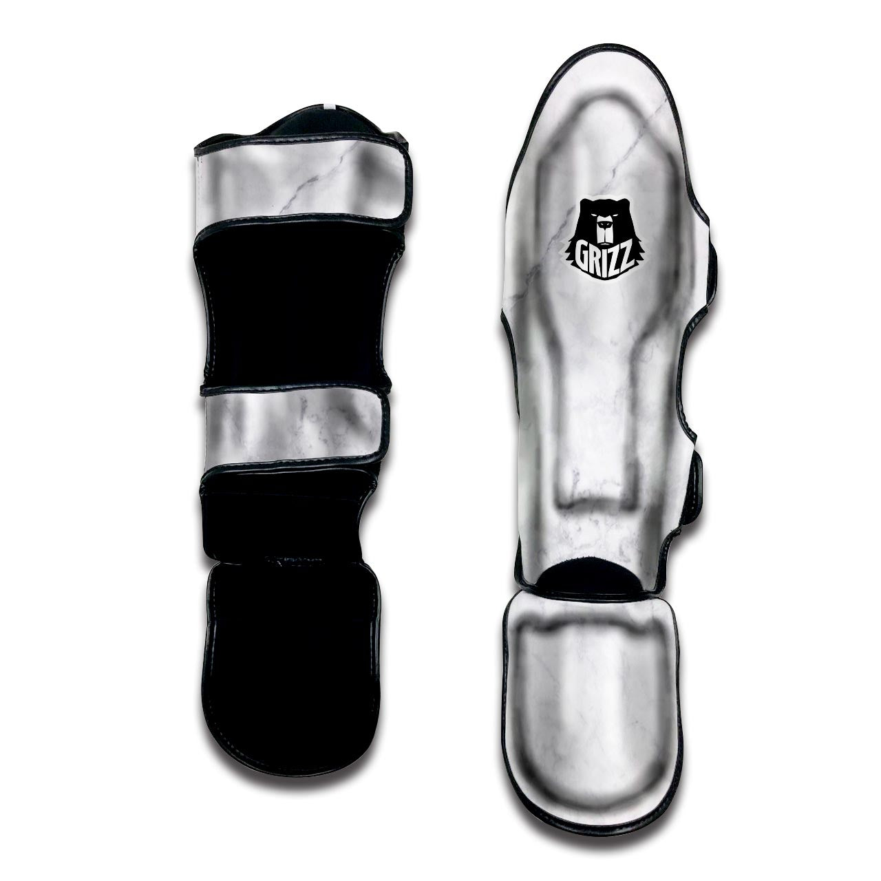 White Marble Muay Thai Shin Guard-grizzshop