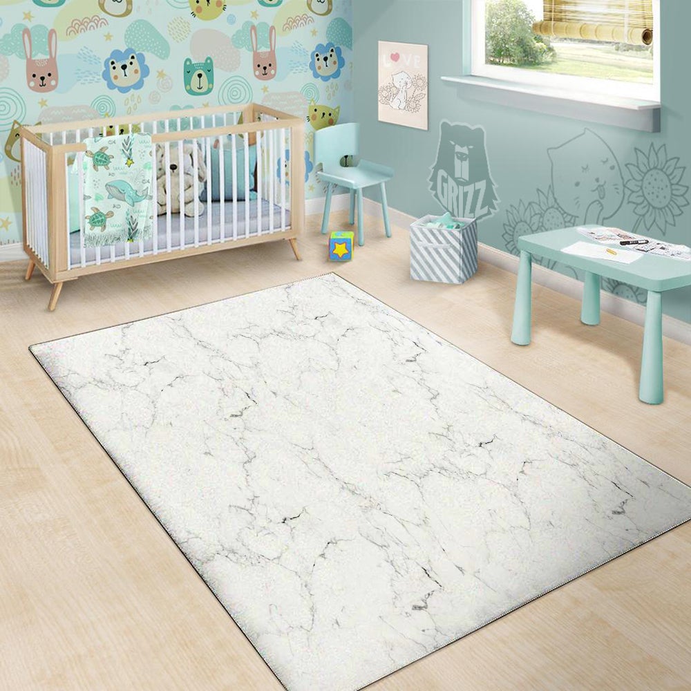 White Marble Pattern Floor Mat-grizzshop