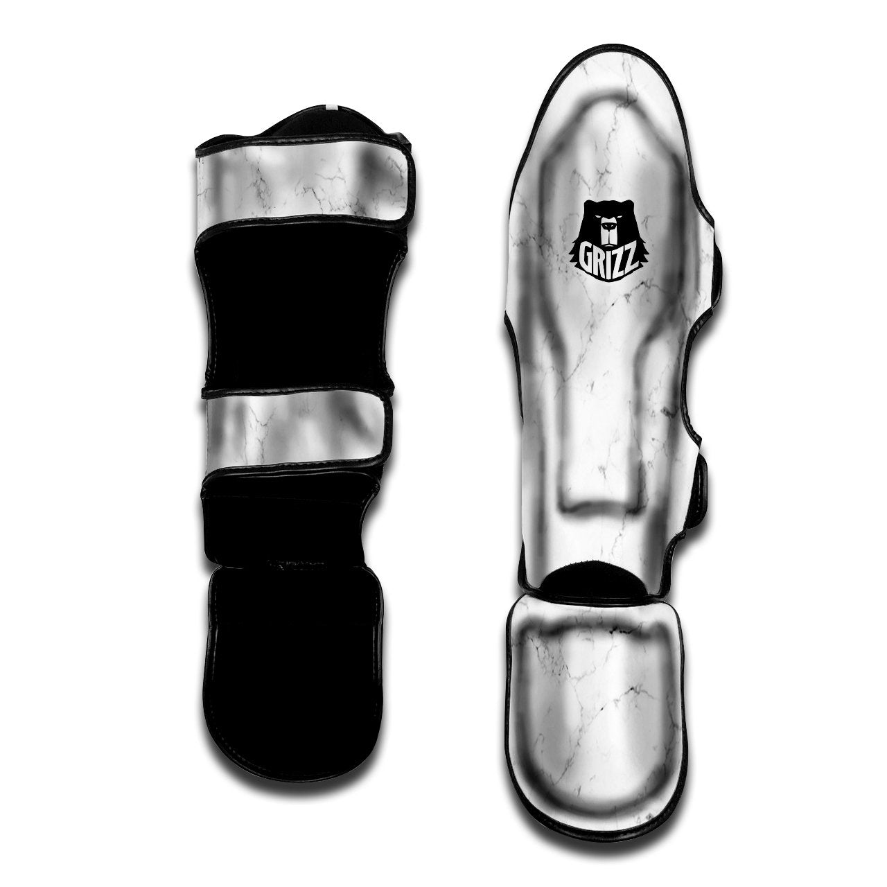 White Marble Pattern Muay Thai Shin Guards-grizzshop