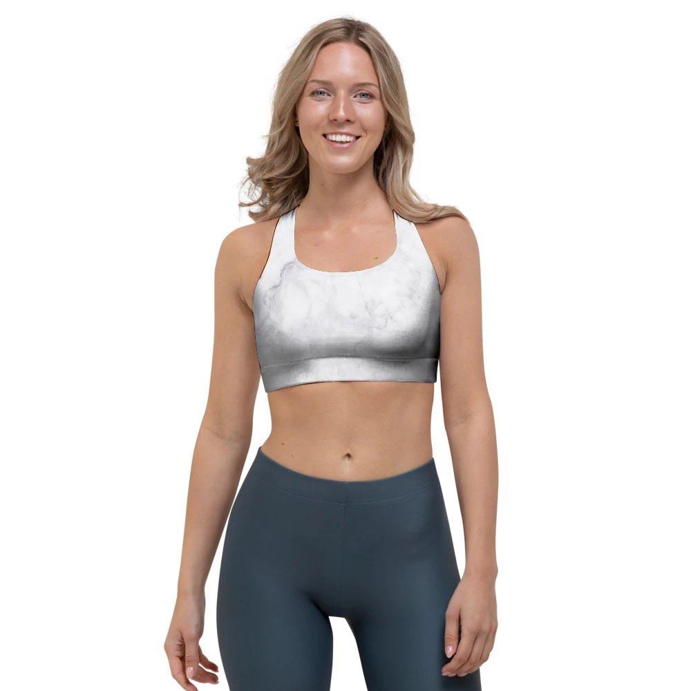 White Marble Sports Bra-grizzshop