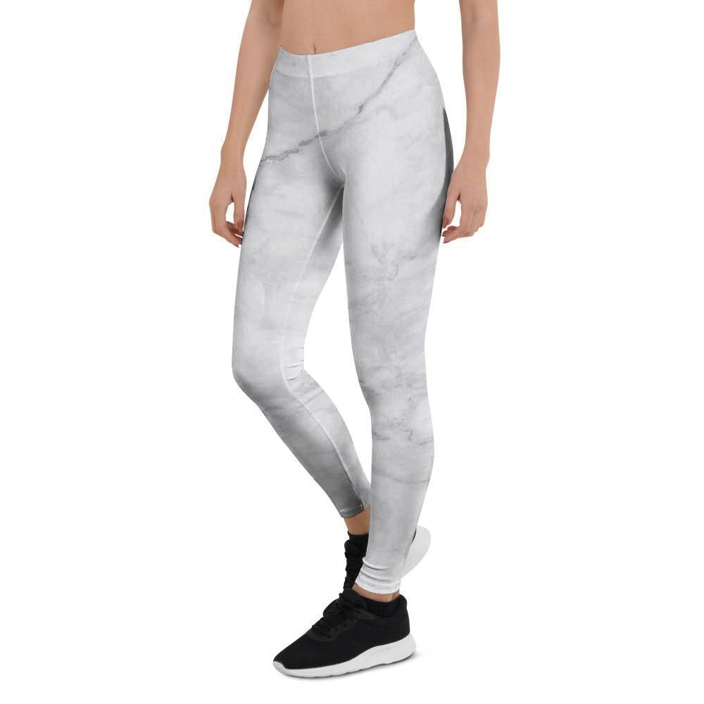 White Marble Women's Leggings-grizzshop