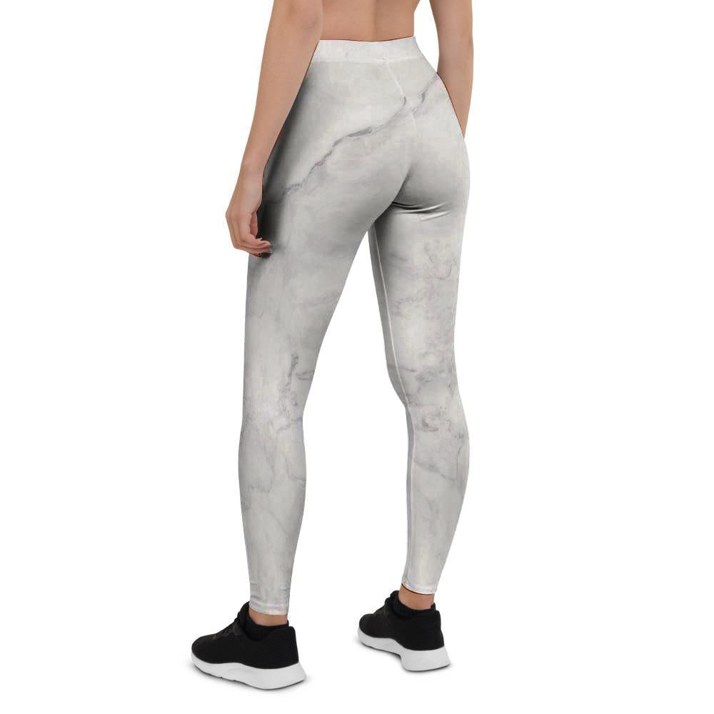 White Marble Women's Leggings-grizzshop