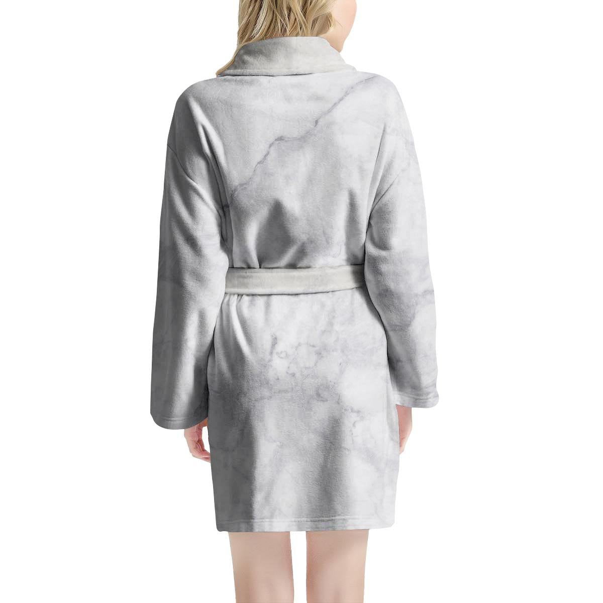 White Marble Women's Robe-grizzshop