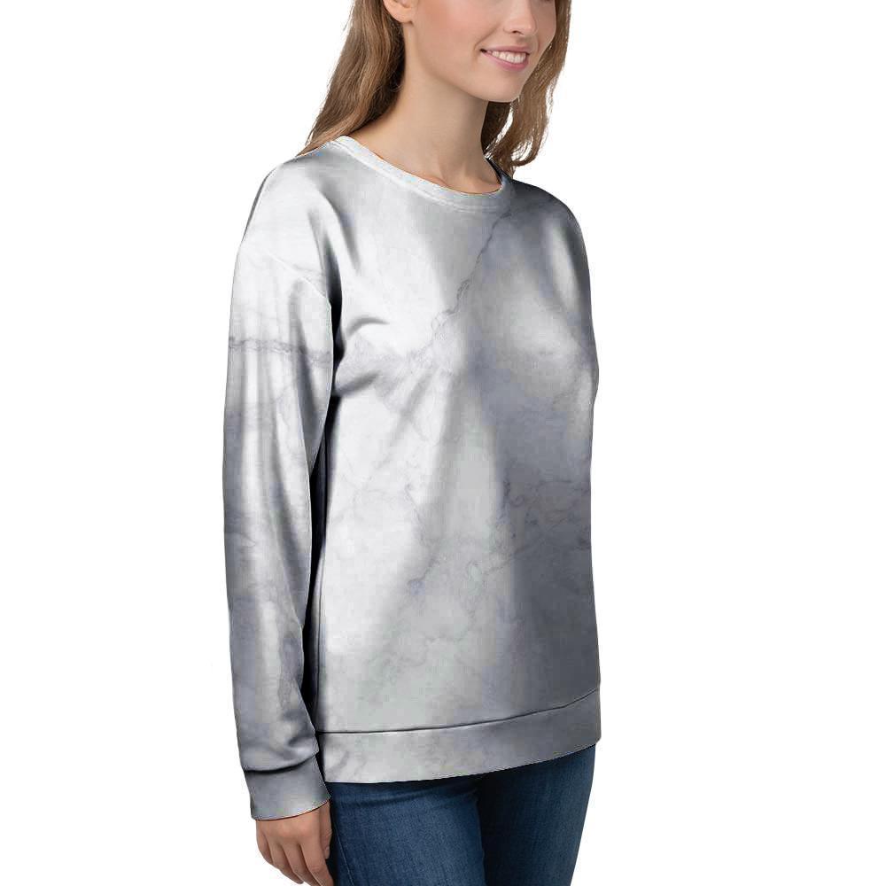 White Marble Women's Sweatshirt-grizzshop