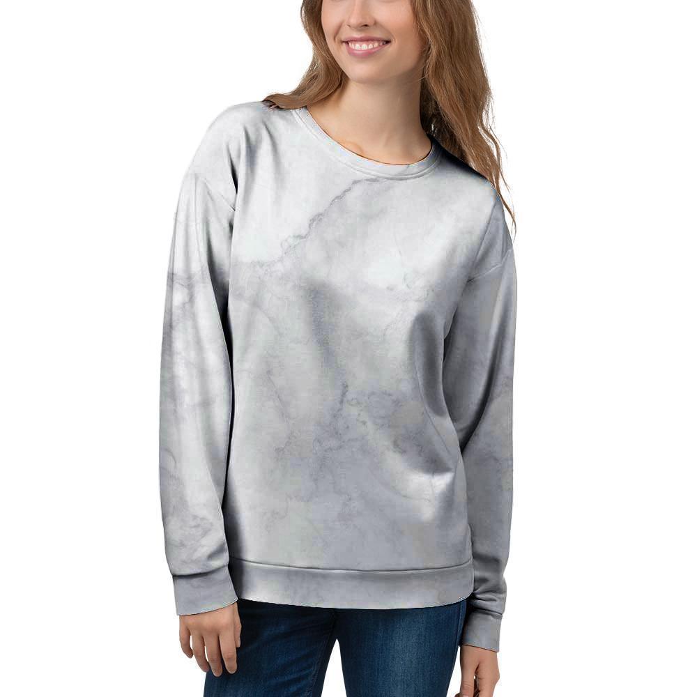 White Marble Women's Sweatshirt-grizzshop