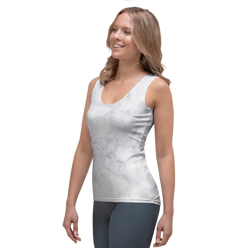 White Marble Women's Tank Top-grizzshop