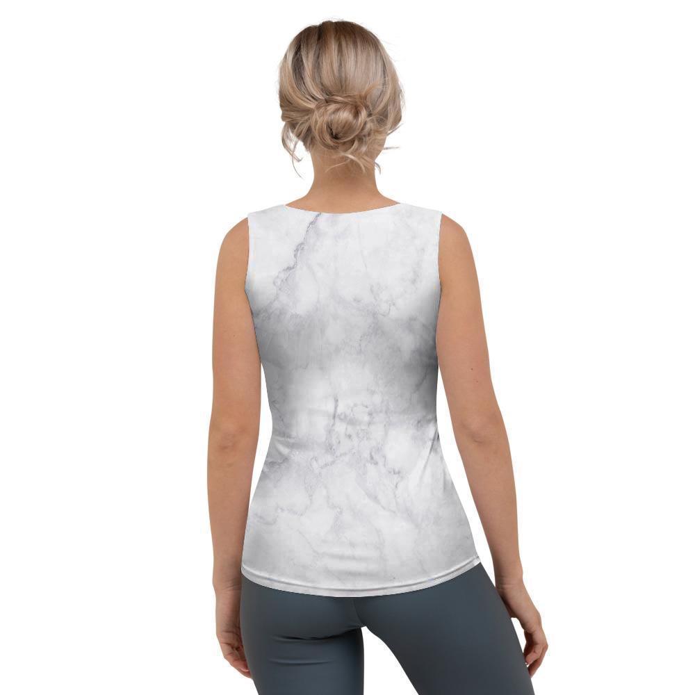 White Marble Women's Tank Top-grizzshop
