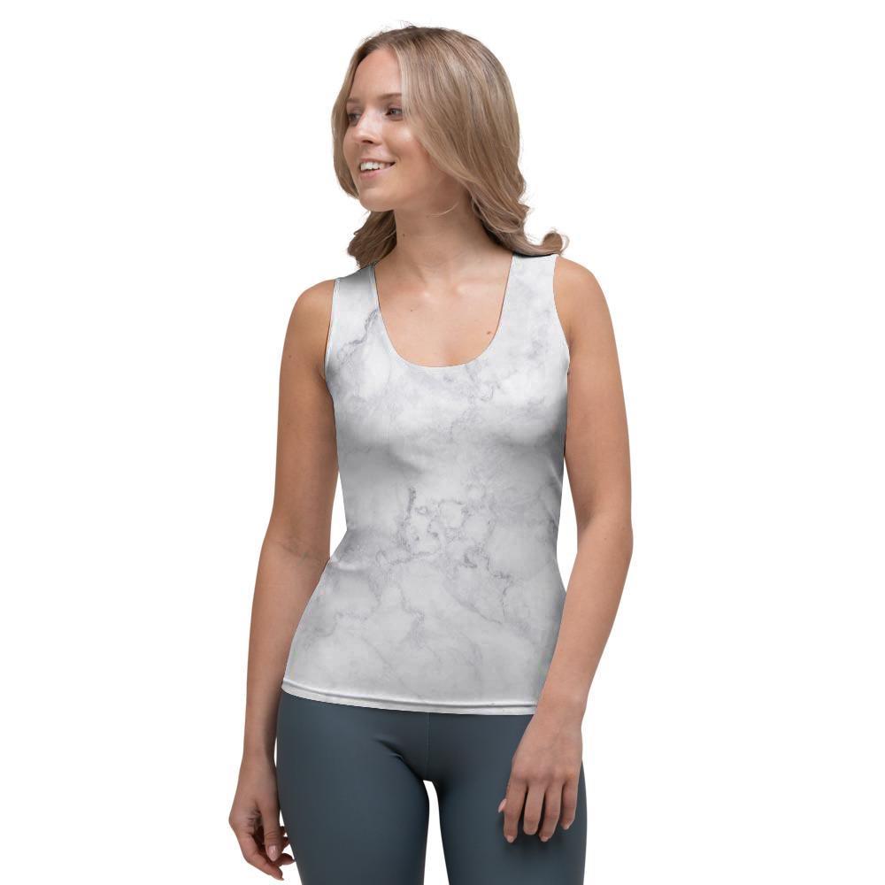 White Marble Women's Tank Top-grizzshop
