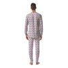 White Pink And Grey Chevron Print Men's Pajamas-grizzshop