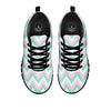 White Pink And Navy Chevron Print Black Sneaker-grizzshop