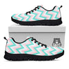 White Pink And Navy Chevron Print Black Sneaker-grizzshop