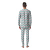 White Pink And Navy Chevron Print Men's Pajamas-grizzshop