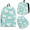 White Rubber Duck Pattern Print Backpack-grizzshop