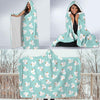 White Rubber Duck Pattern Print Hooded Blanket-grizzshop