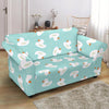 White Rubber Duck Pattern Print Loveseat Cover-grizzshop