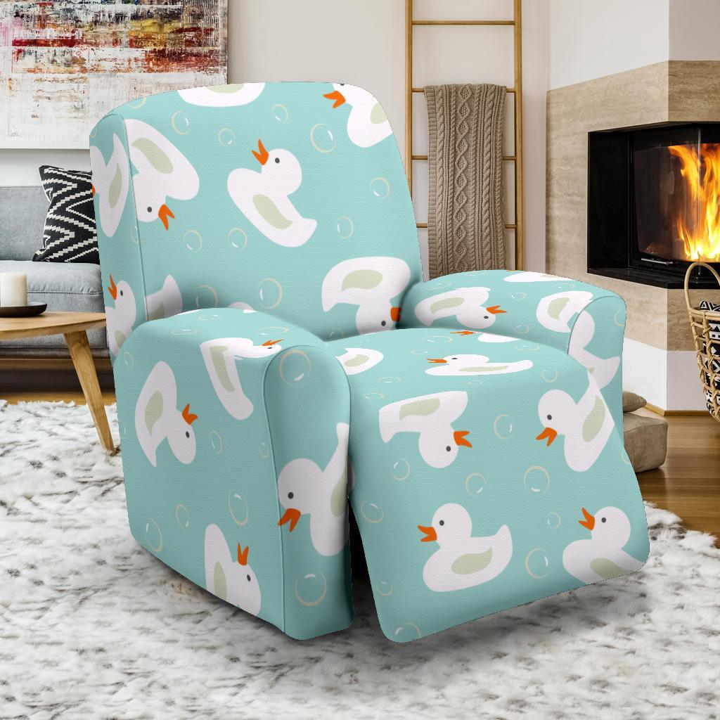 White Rubber Duck Pattern Print Recliner Cover-grizzshop